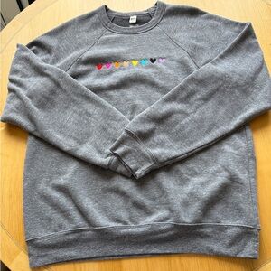Vintage HRC Unisex Special Event Gray Crewneck Sweater with Heart Embroidery XL